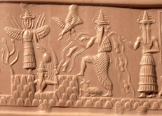 Gott Enki Siegel Wasser Mesopotamien